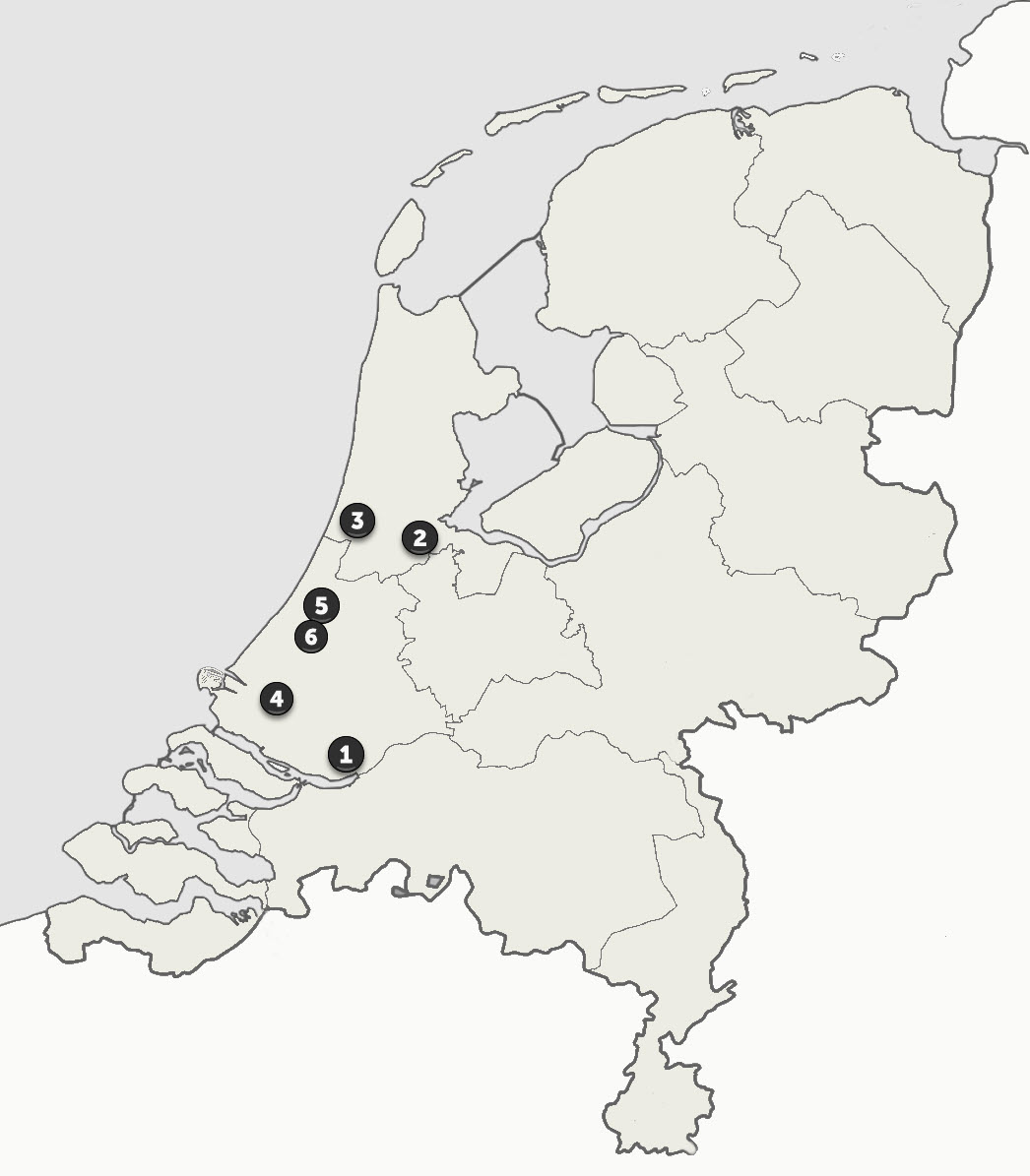 Locaties van de vooroudertochten in Nederland